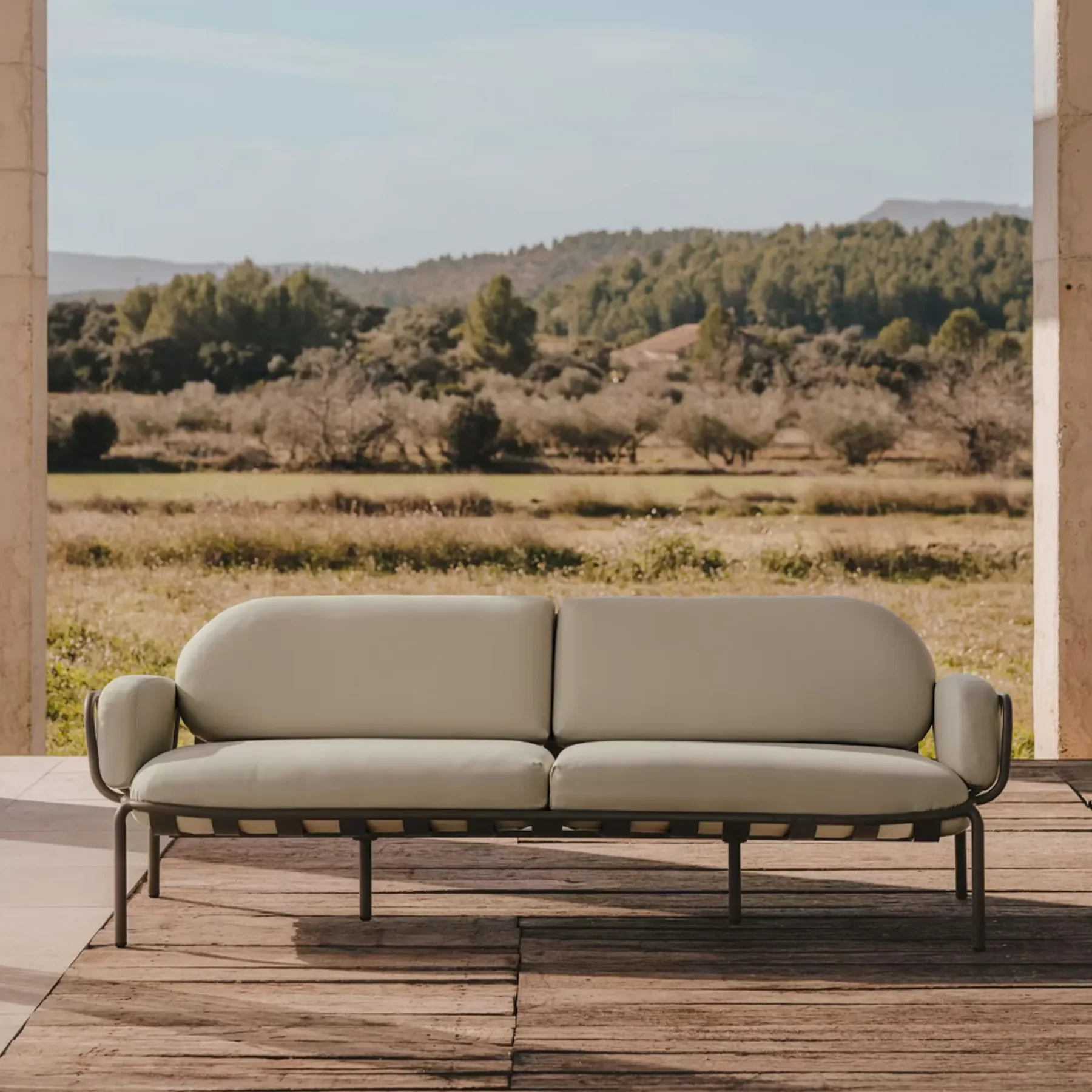 Joncols Outdoor 3 Seater Sofa - Green