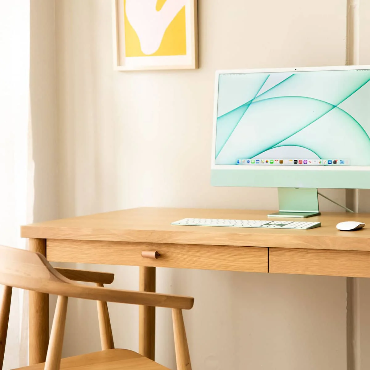 Hoop Office Desk - Oak