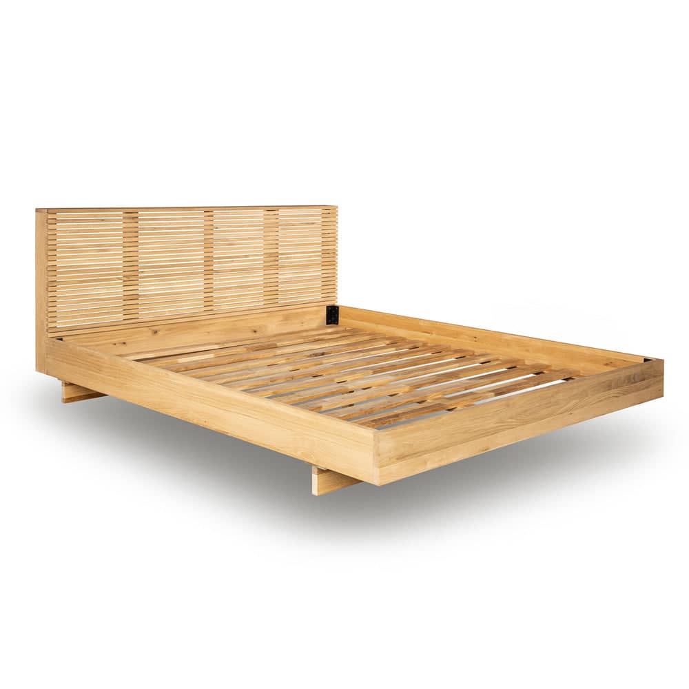 Linear King Bed - Oak