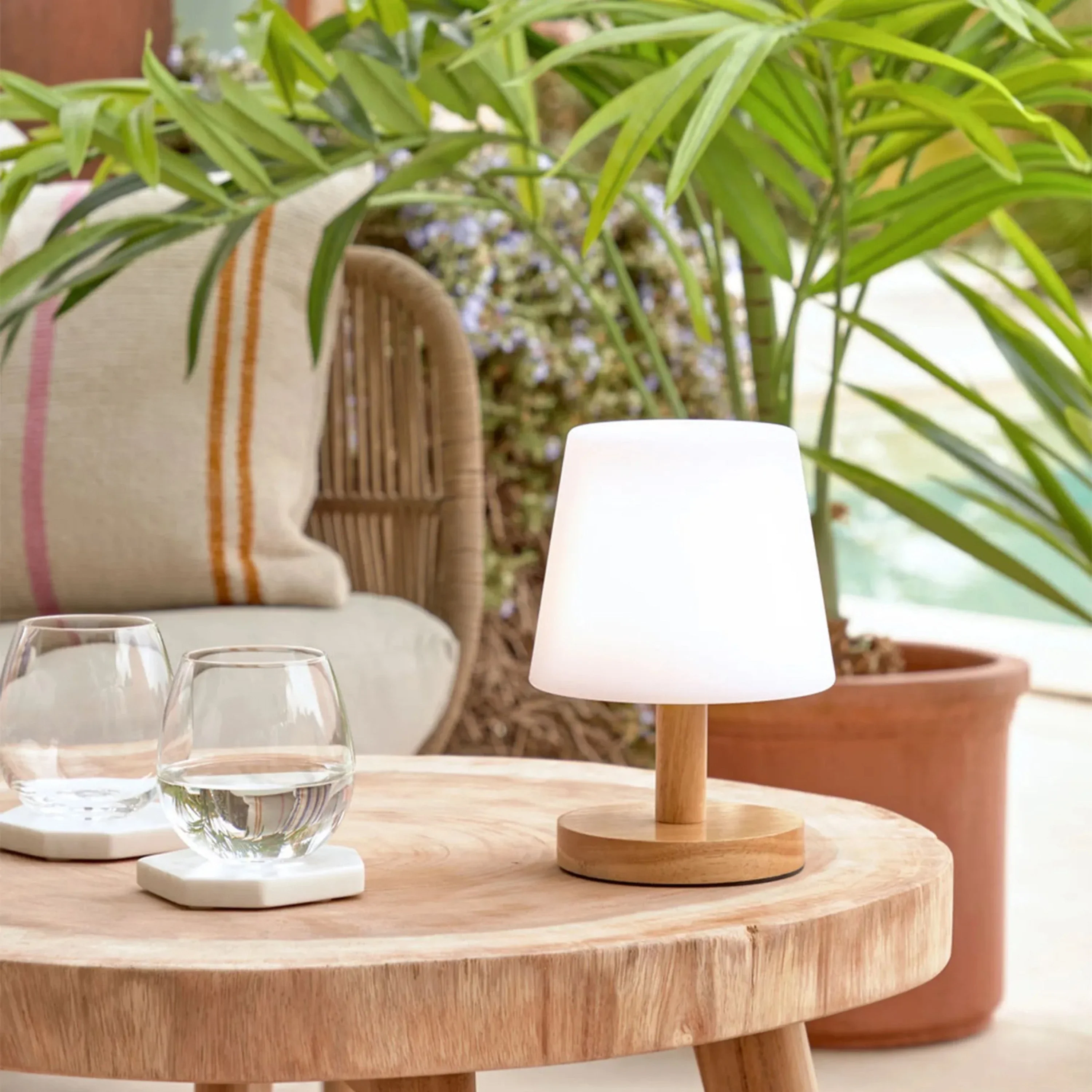 Ambar Outdoor Table Lamp - Oak