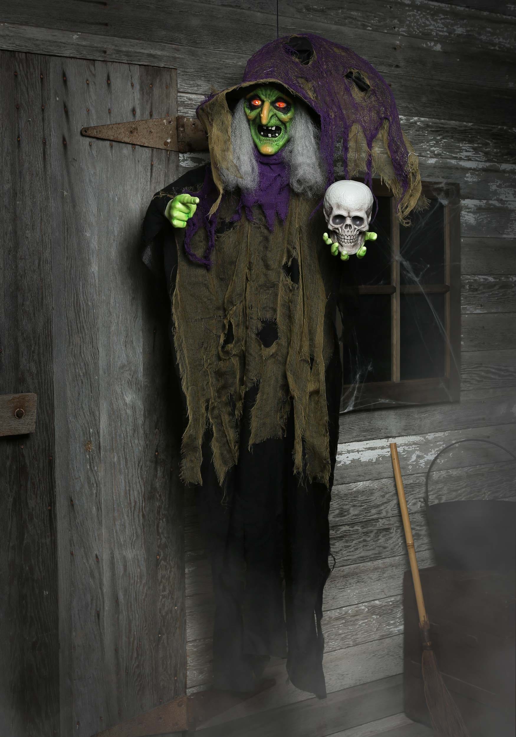 6FT Hanging Witch Animatronic Decoration