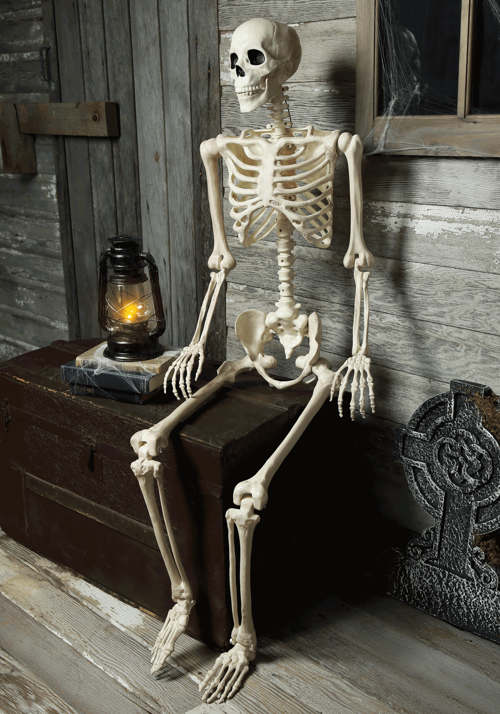 Animated 5FT Mr. Crazy Bonez Poseable Human Skeleton Halloween Prop