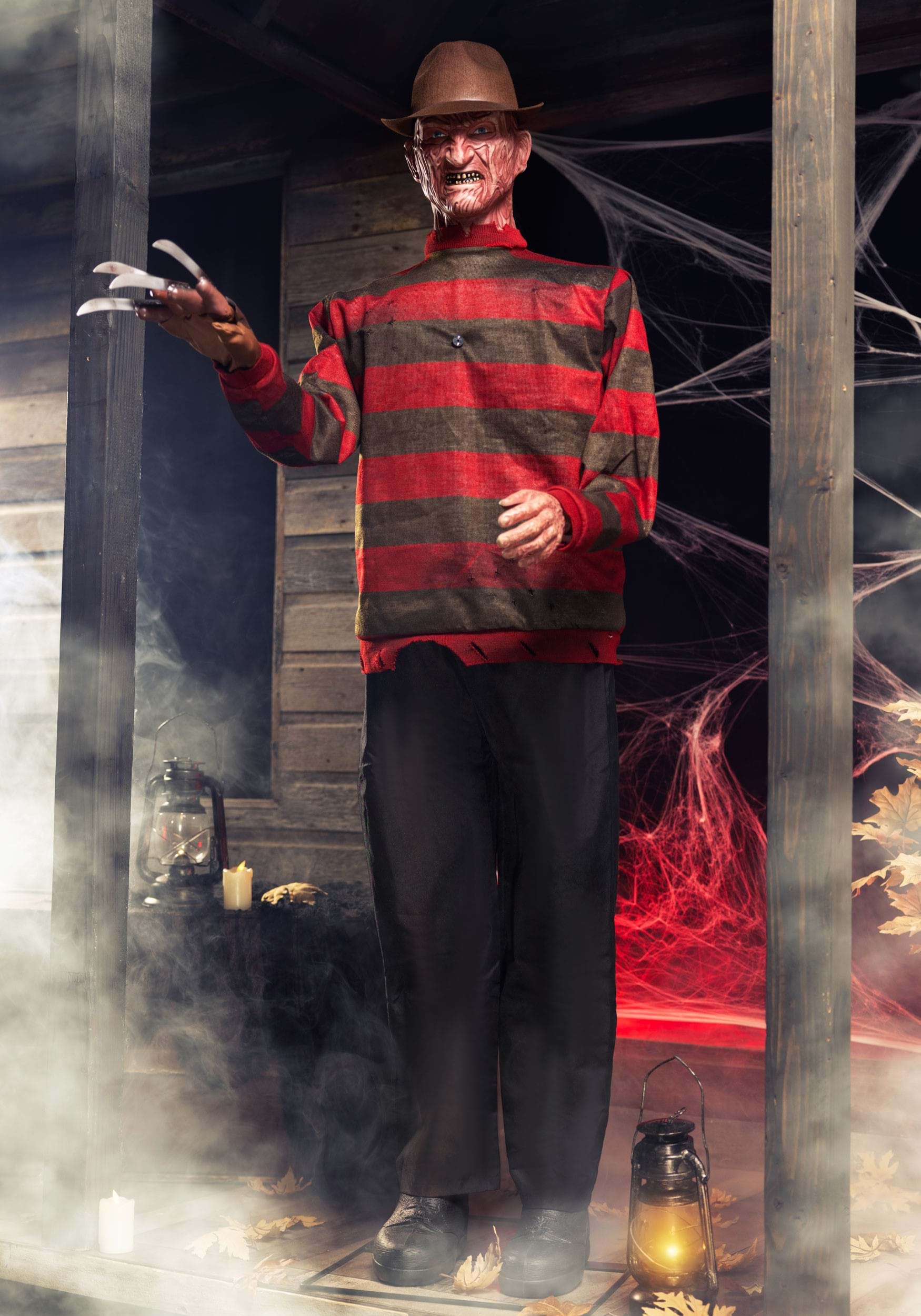 Main Content 6FT Animatronic Nightmare on Elm St. Freddy Krueger Halloween Decoration