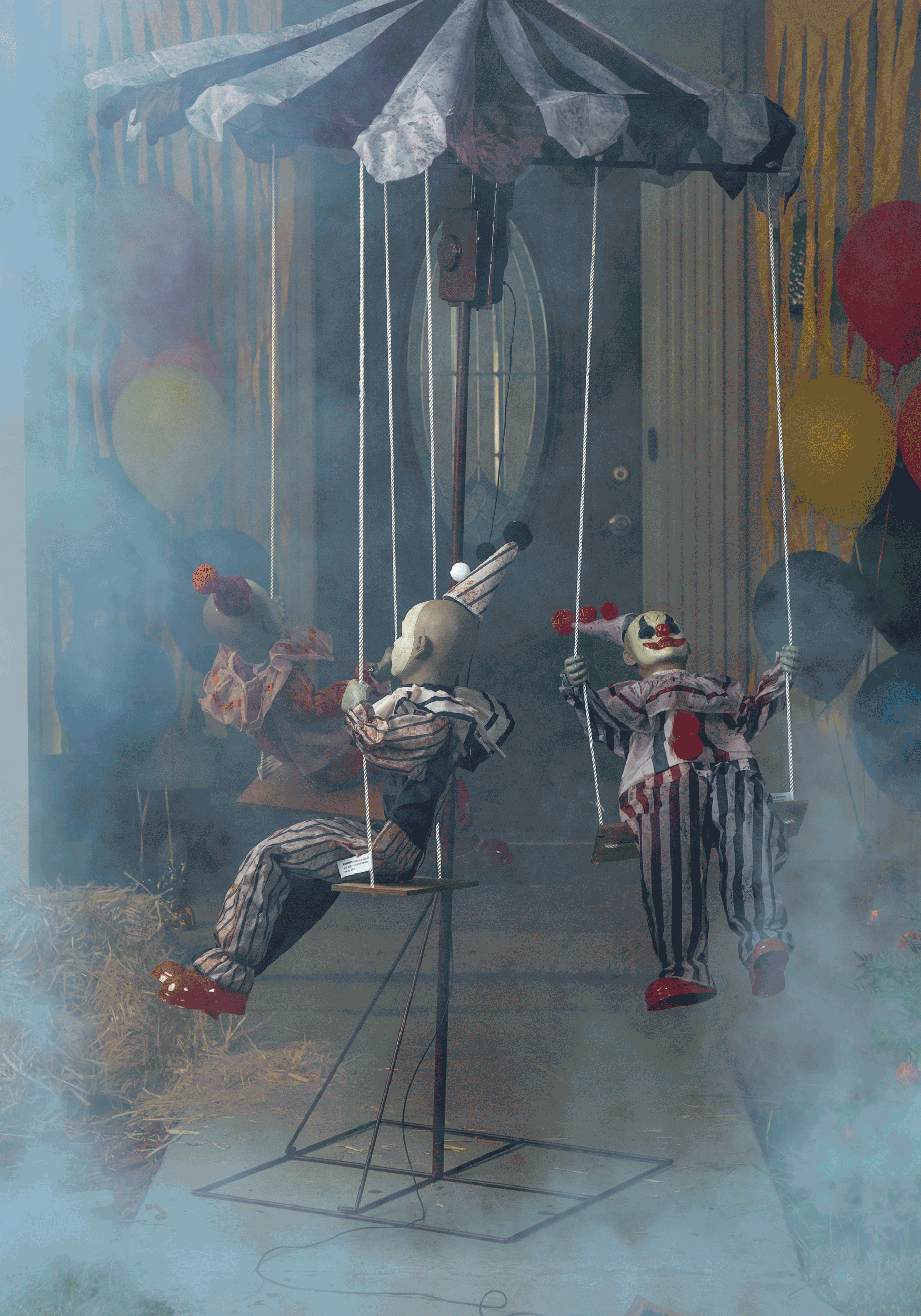 6FT Creepy Clown-Go-Round Animatronic Halloween Decoration