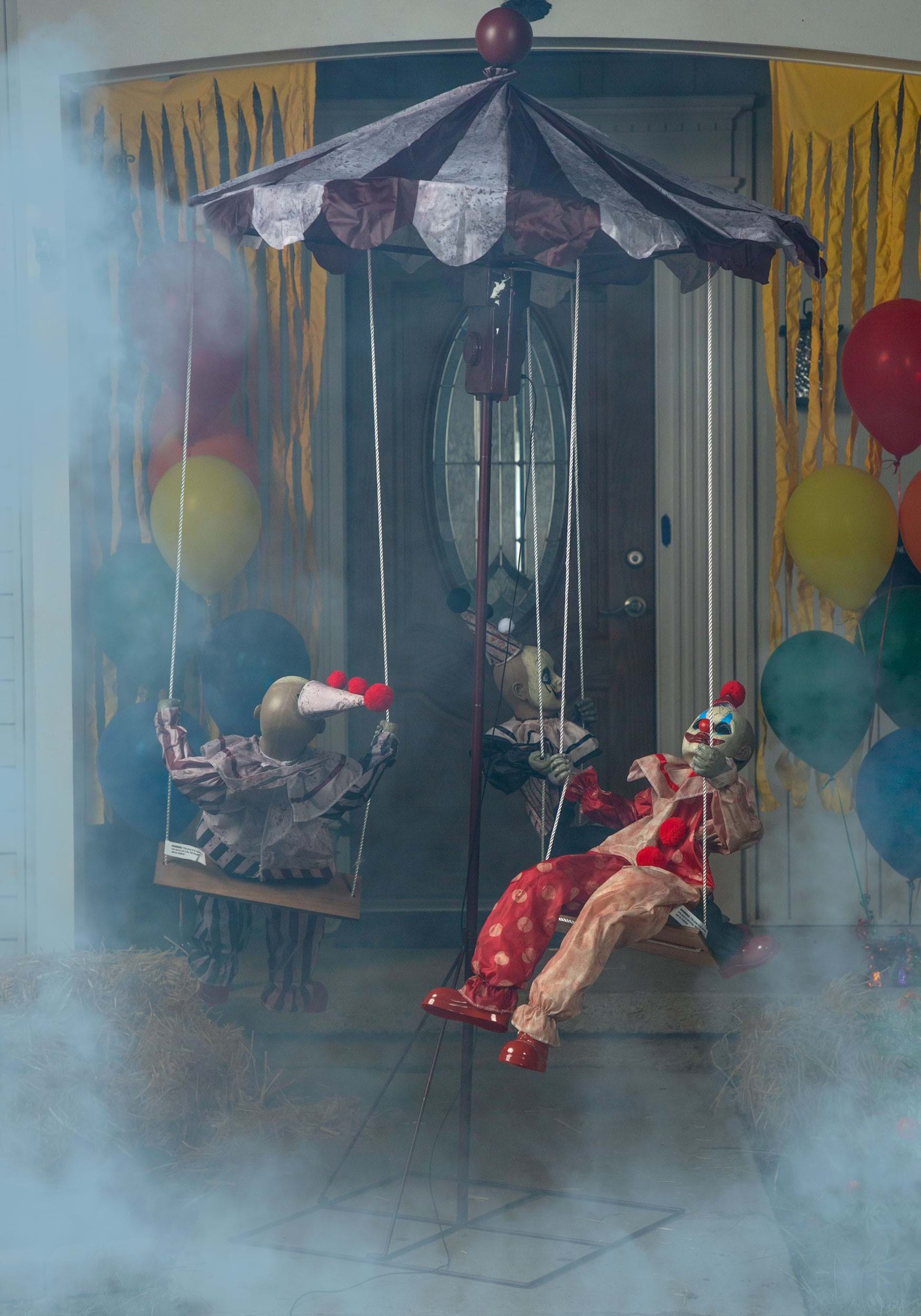 6FT Creepy Clown-Go-Round Animatronic Halloween Decoration
