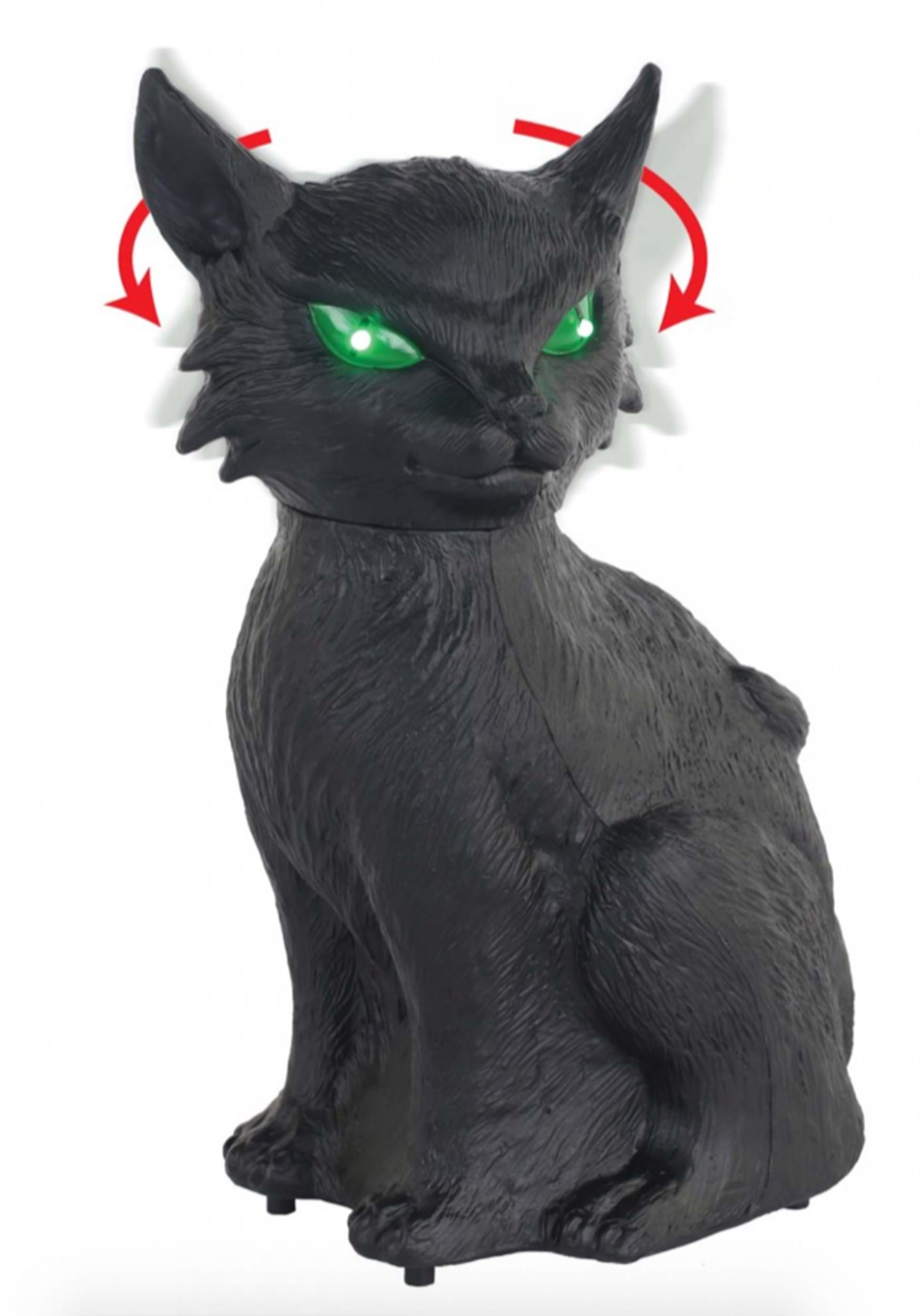 13-Inch Animated Creepy Cat Decoration