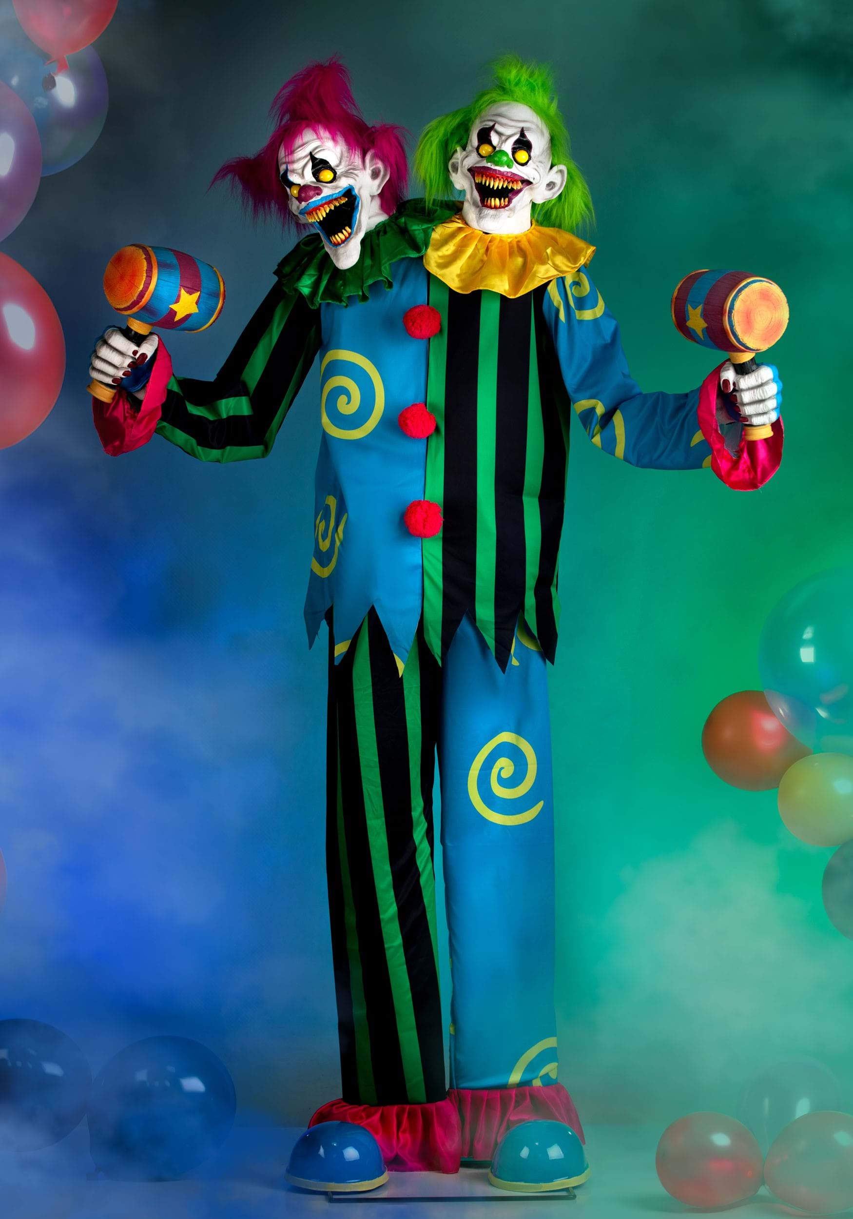7.5FT Animated Double Trouble Demon Clown Halloween Decoration