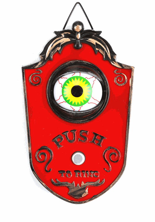 Animated Red Doorbell Halloween Decoration