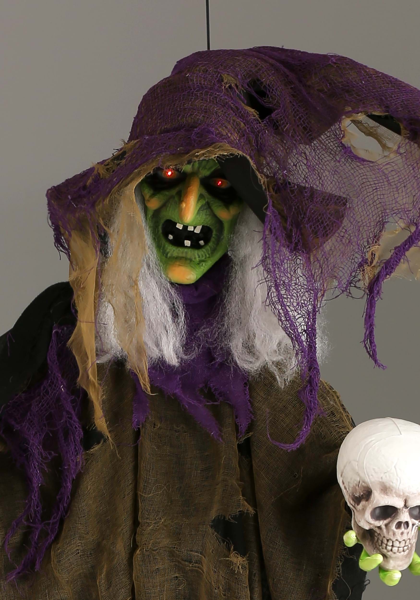 6FT Hanging Witch Animatronic Decoration