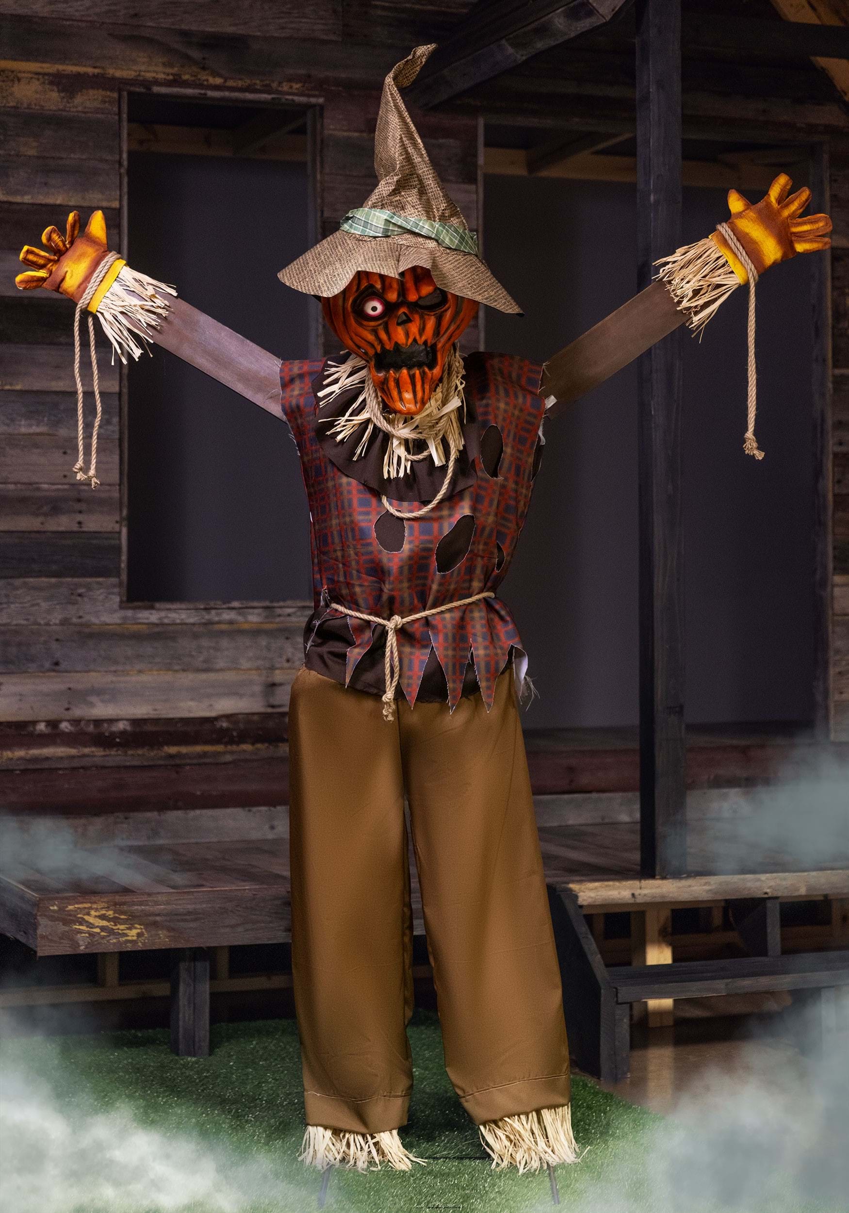 5FT Pumpkin Scarecrow Animated Halloween Decoration