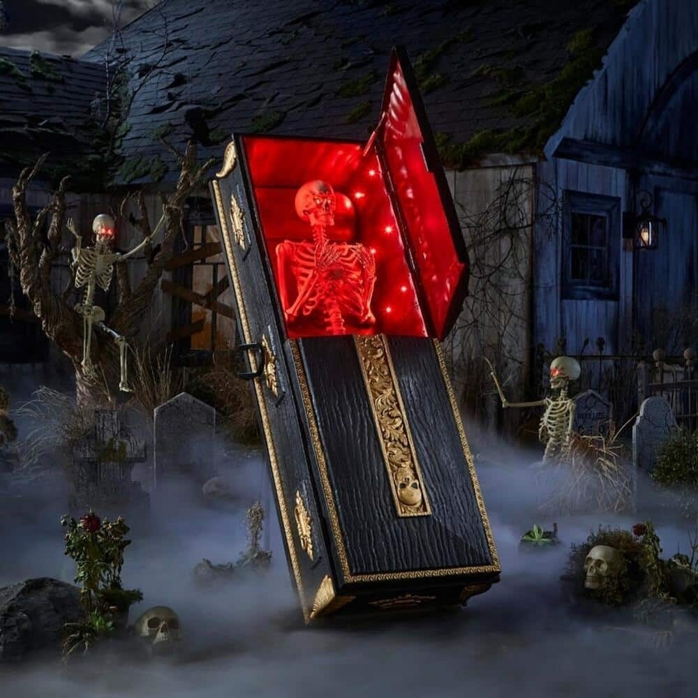 LED Lit Gold Encrusted Casket