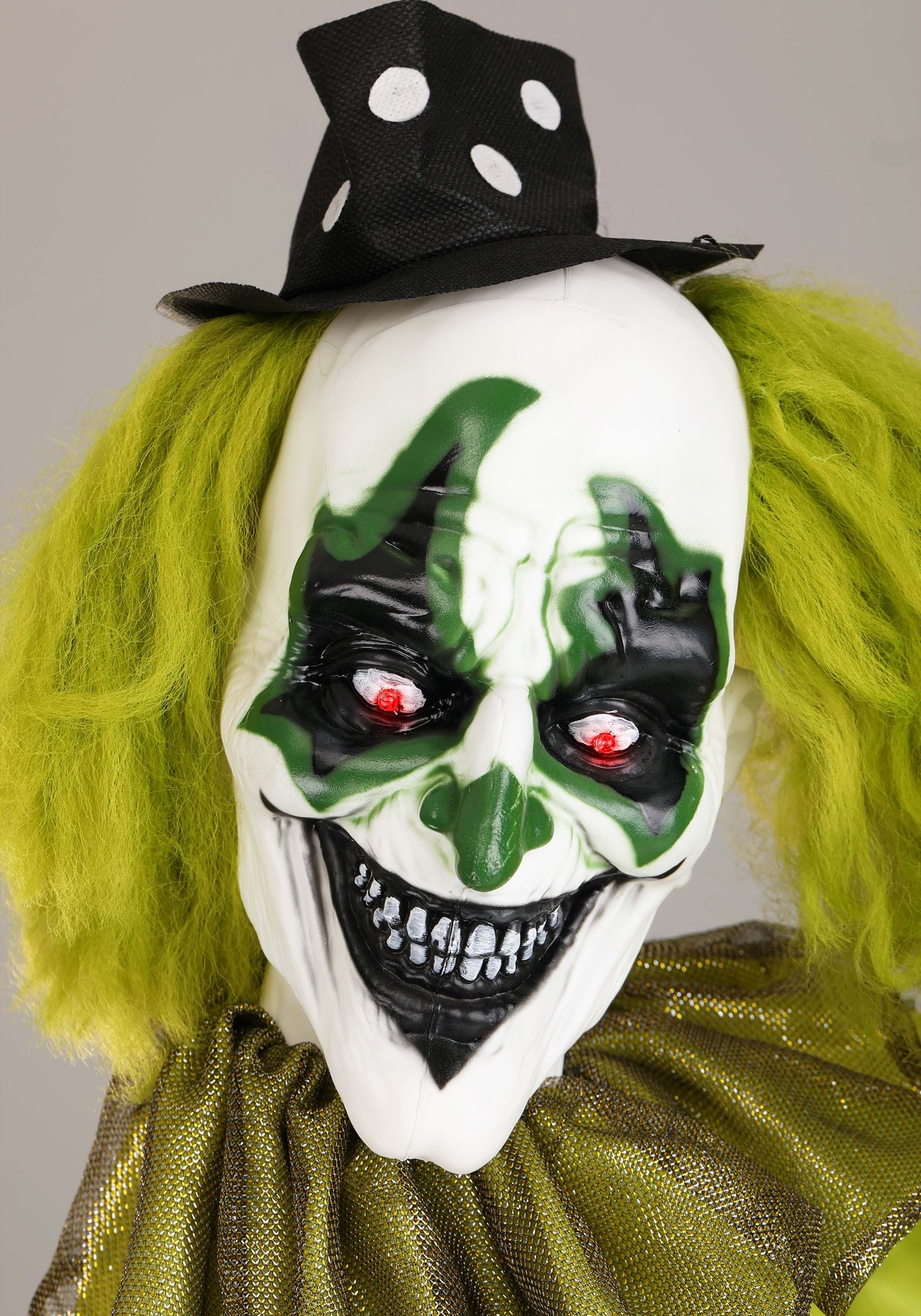 5.5 Foot Green Animated Clown Halloween Prop