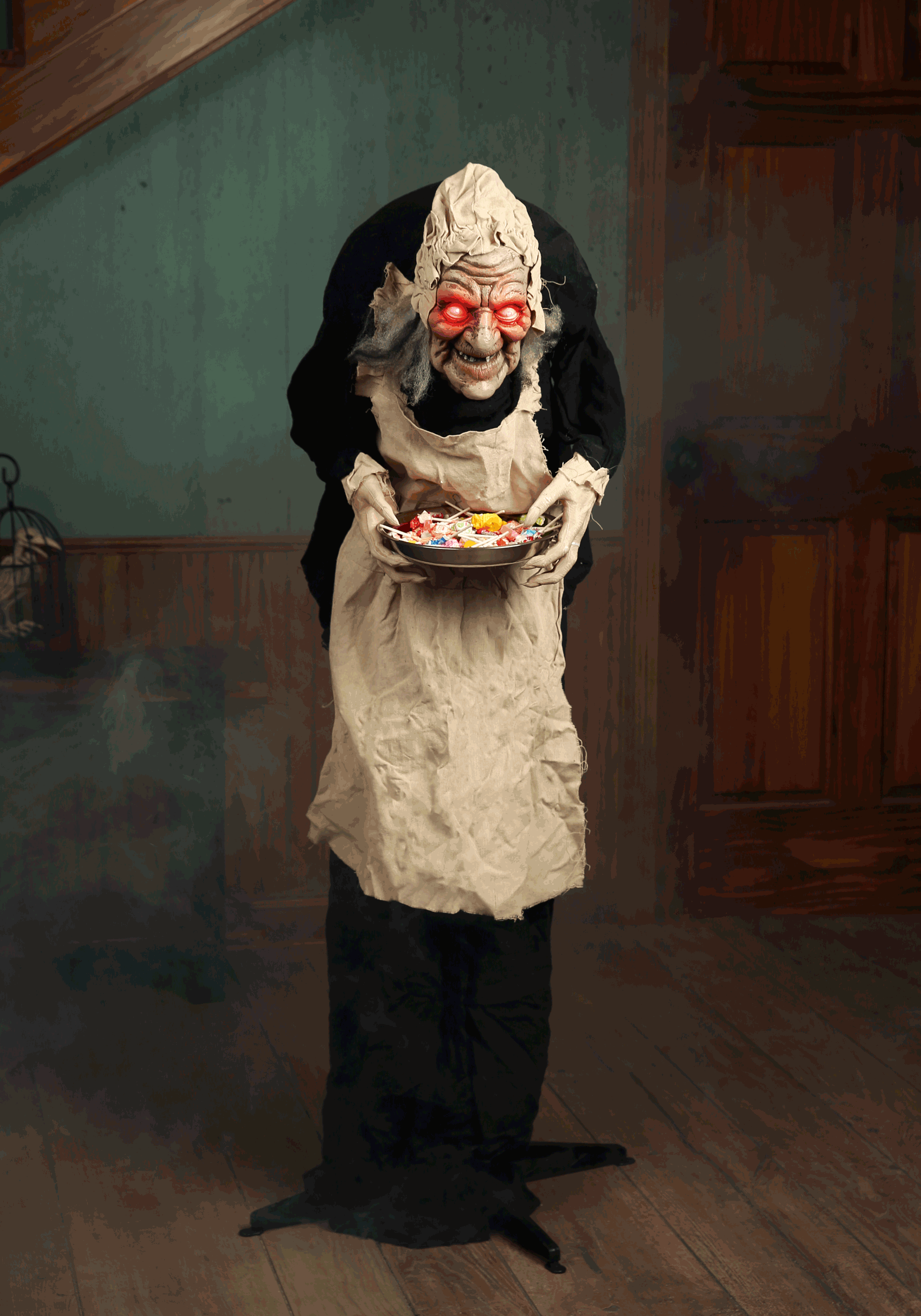 5 Foot Animatronic Old Lady Hag Decoration