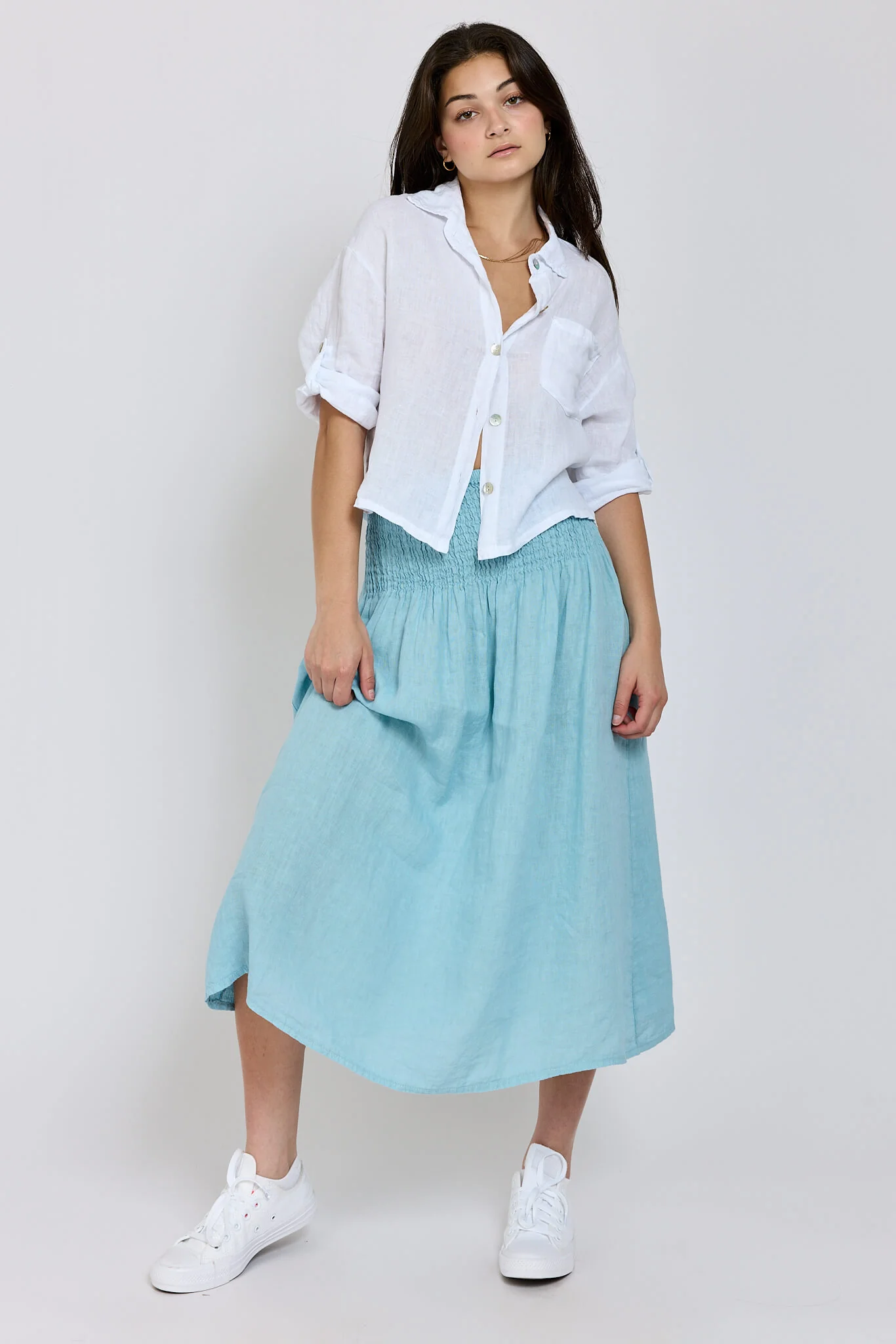 Italian Linen Crop Buttonup