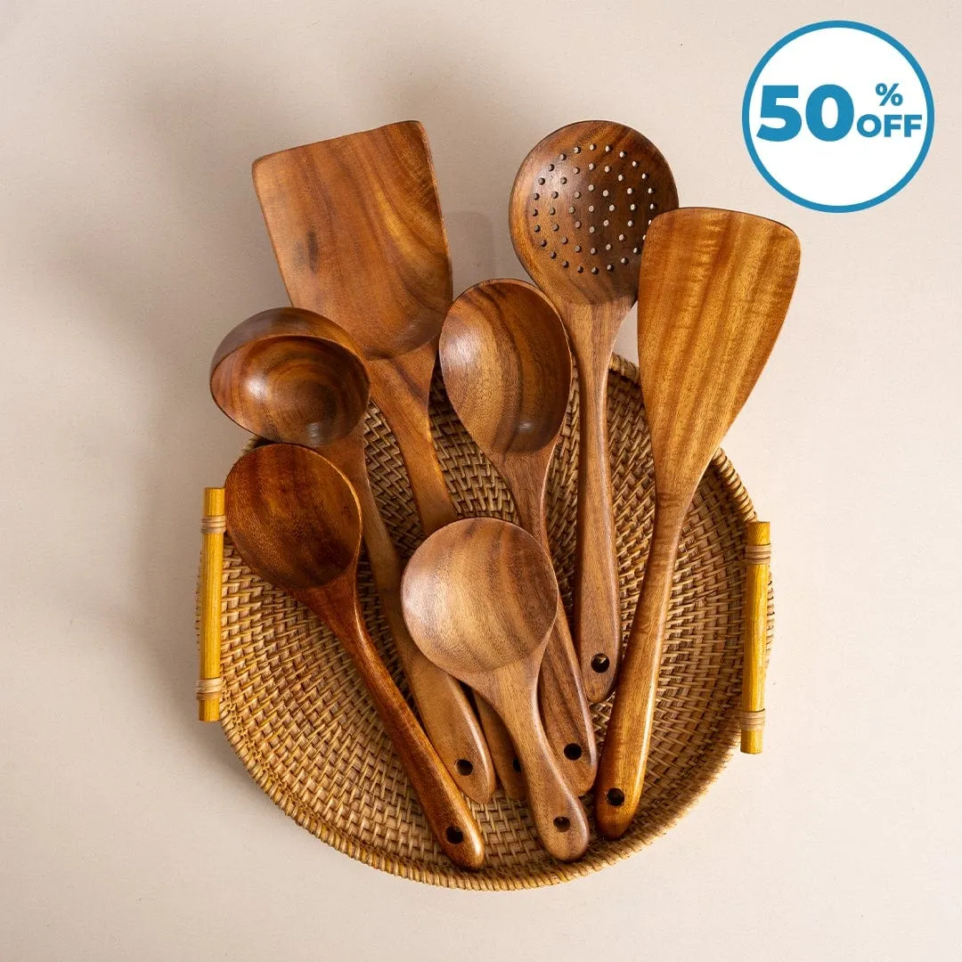 Teak Wooden Utensil Set - The Healthier Alternative