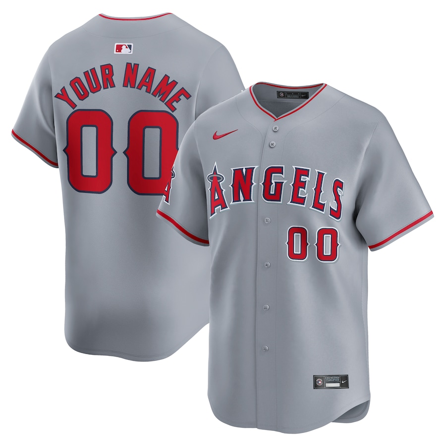 Men's Los Angeles Angels Nike Gray Away Limited Custom Jersey