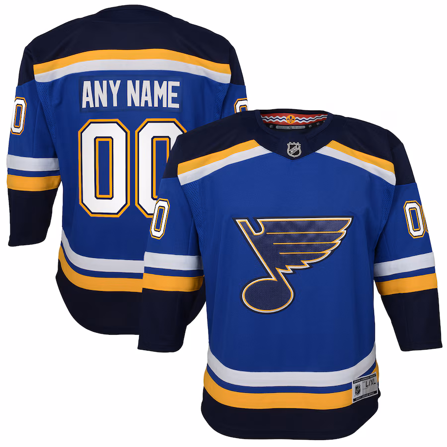 Youth St. Louis Blues Blue Home Premier Custom Jersey