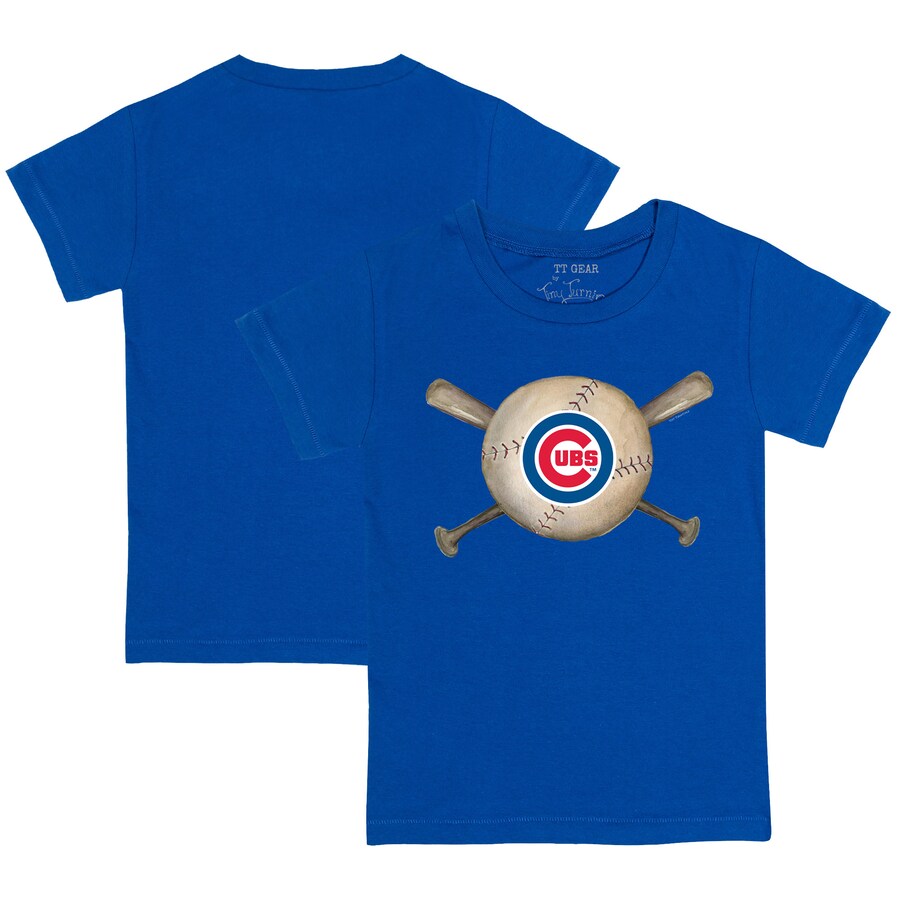 Youth Chicago Cubs Tiny Turnip Royal Baseball Cross Bats T-Shirt
