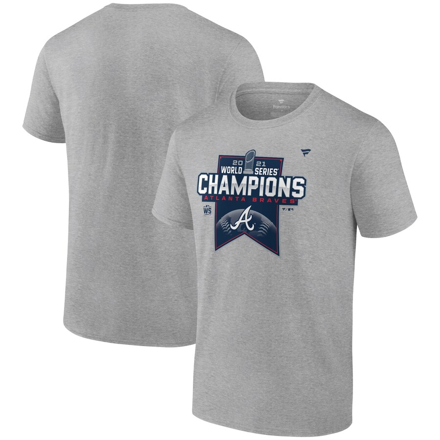 Men's Atlanta Braves Fanatics Heathered Gray 2021 World Series Champions Locker Room T-Shirt