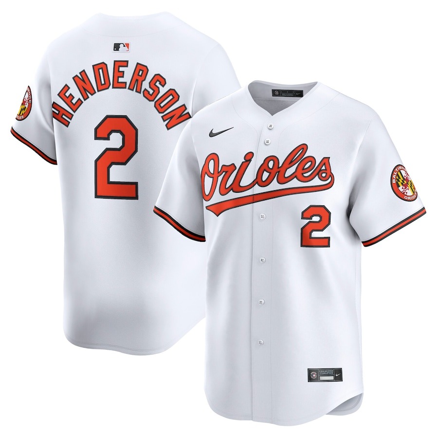 Men's Baltimore Orioles Gunnar Henderson Nike White Home Limited Player Jersey