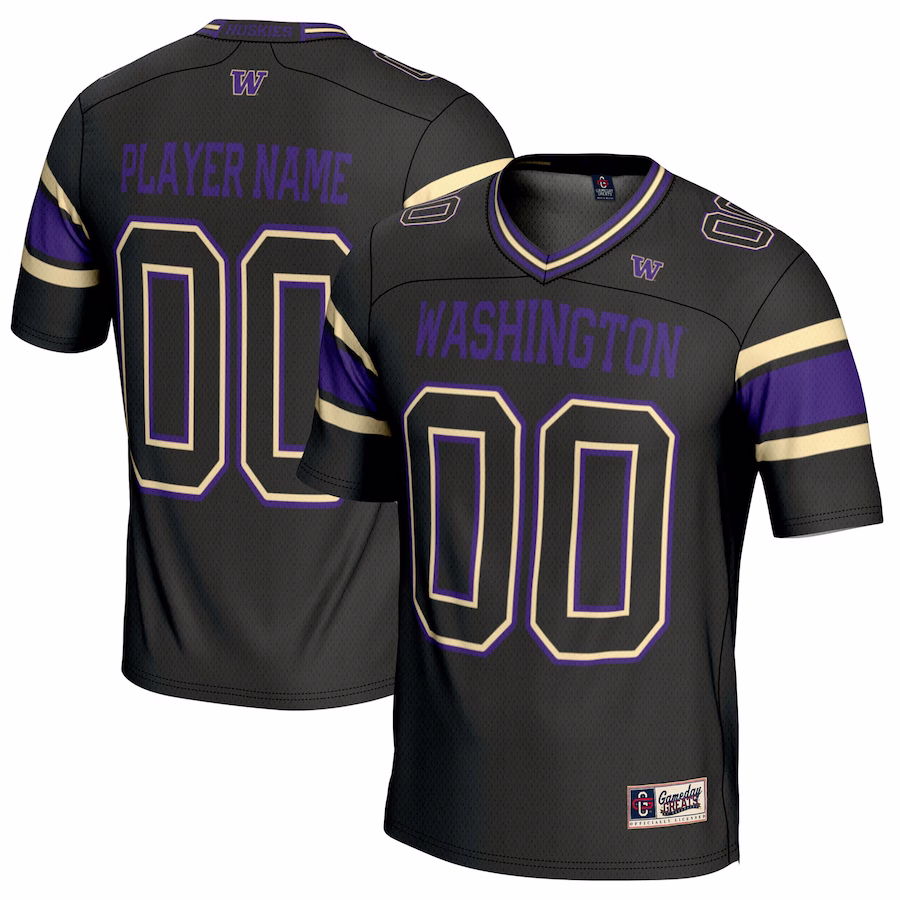Washington Huskies GameDay Greats NIL Pick-A-Player Football Jersey - Black