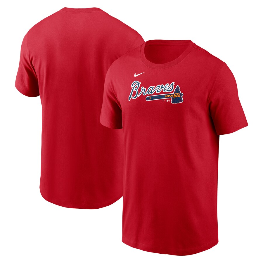 Men's Atlanta Braves Nike Red Fuse Wordmark T-Shirt