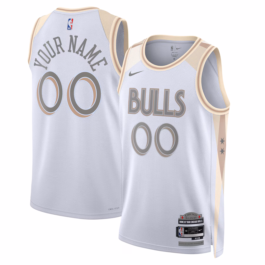 Unisex Chicago Bulls Nike White 2024/25 Custom Swingman Jersey - City Edition