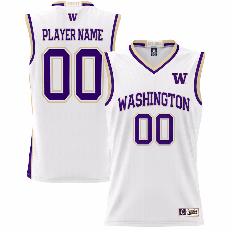 Washington Huskies GameDay Greats Youth NIL Pick-A-Player Lightweight Basketball Jersey - White
