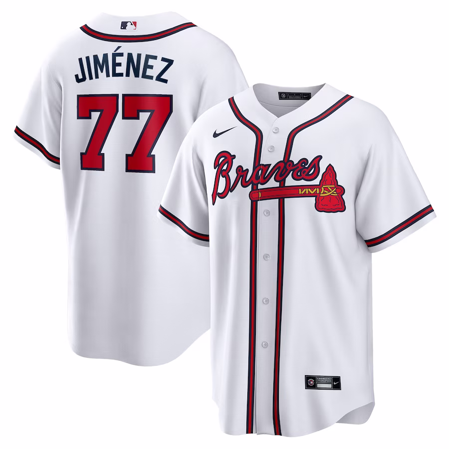 Men's Atlanta Braves Joe Jiménez Nike White Home  Replica Player Jersey