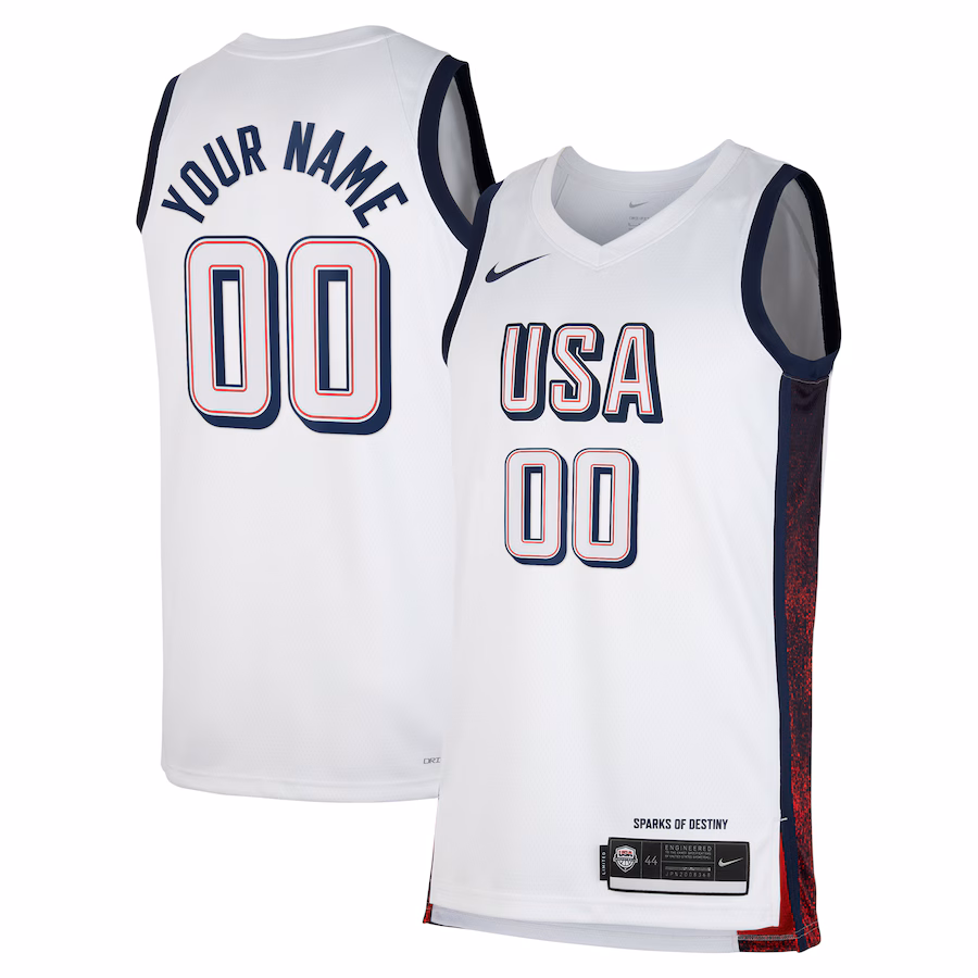 Unisex Men's USA Basketball  Nike White 2024 Swingman Custom Jersey