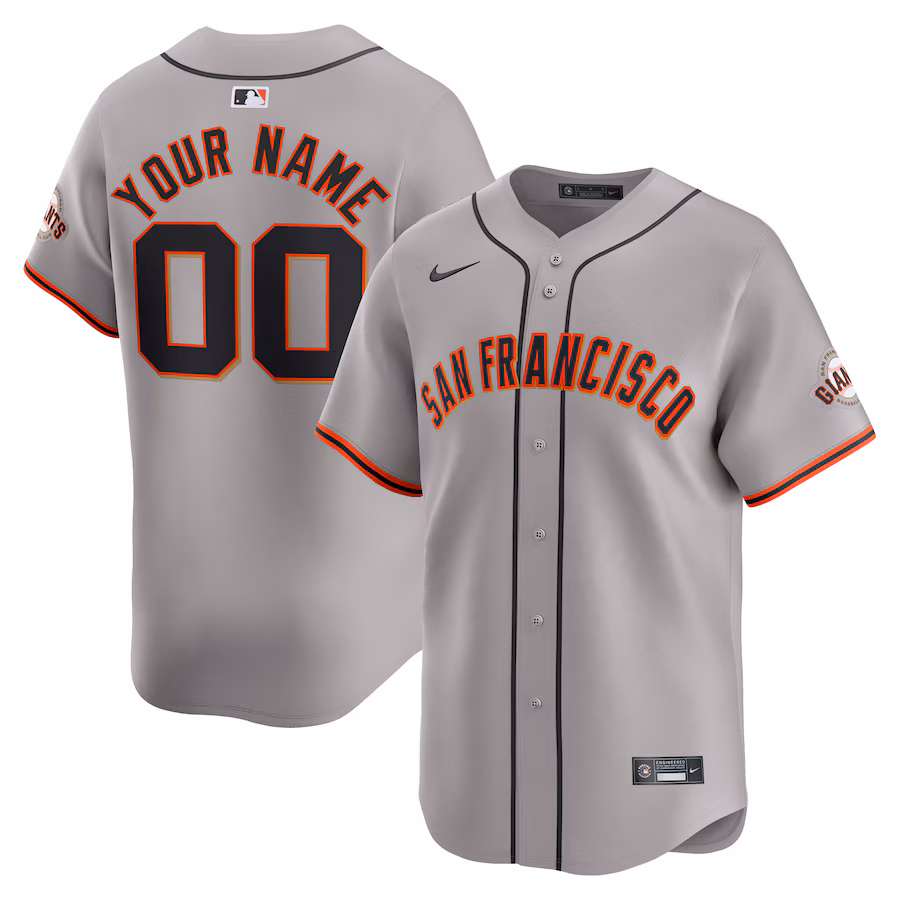 Men's San Francisco Giants Nike Gray Away Limited Custom Jersey