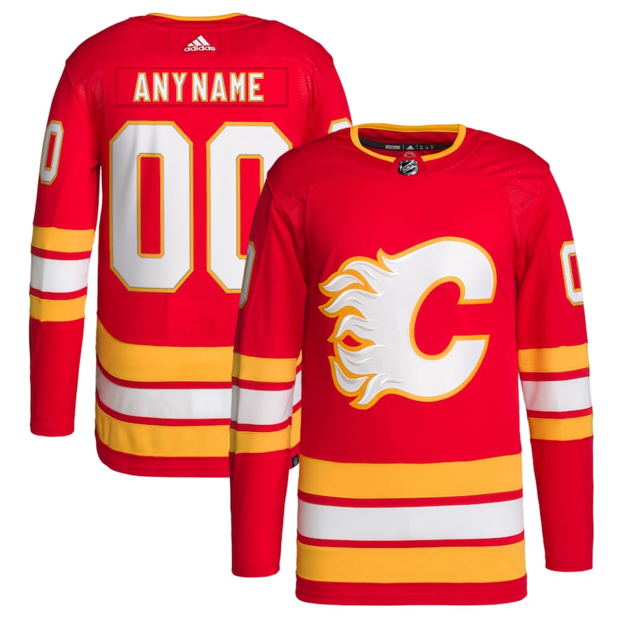 Men's Calgary Flames adidas Red Home 2020/21 Primegreen Authentic Custom Jersey