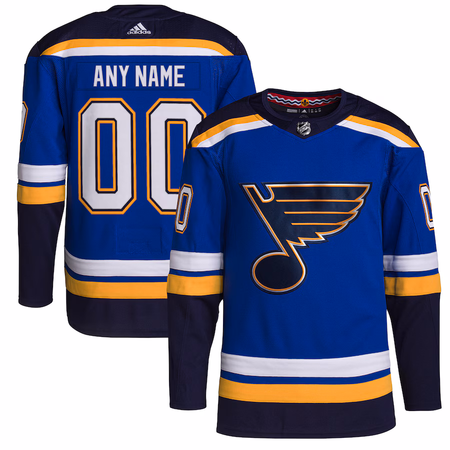 Men's St. Louis Blues adidas Royal Home Primegreen Authentic Custom Jersey