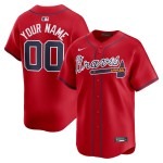 Men's Atlanta Braves Nike Red Alternate Limited Custom Jersey