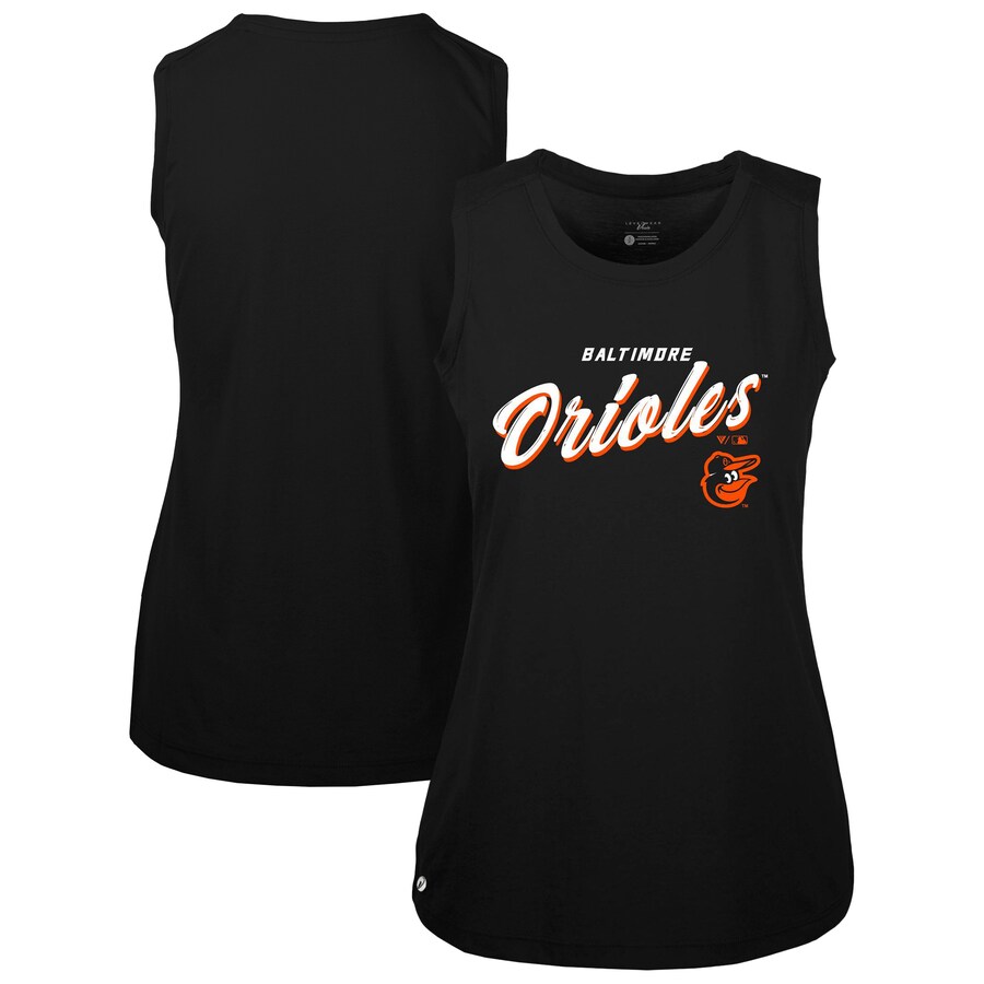 Women's Baltimore Orioles Levelwear Black Macy Tank Top