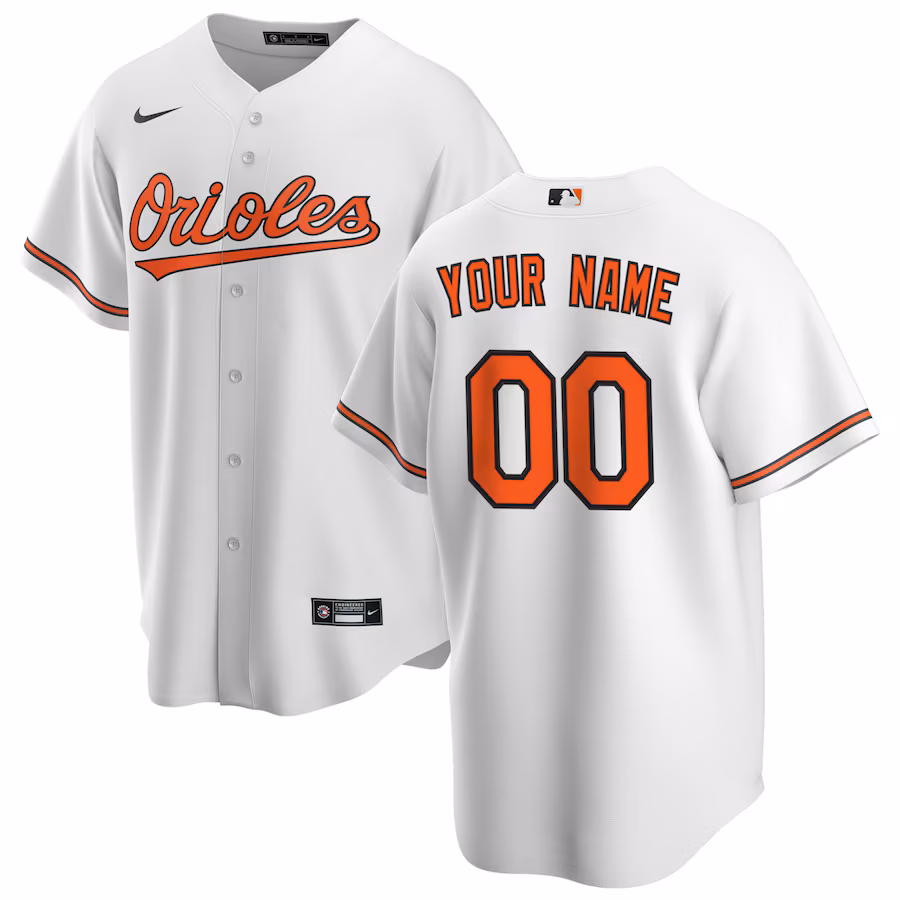 Men's Baltimore Orioles Nike White Home Replica Custom Jersey