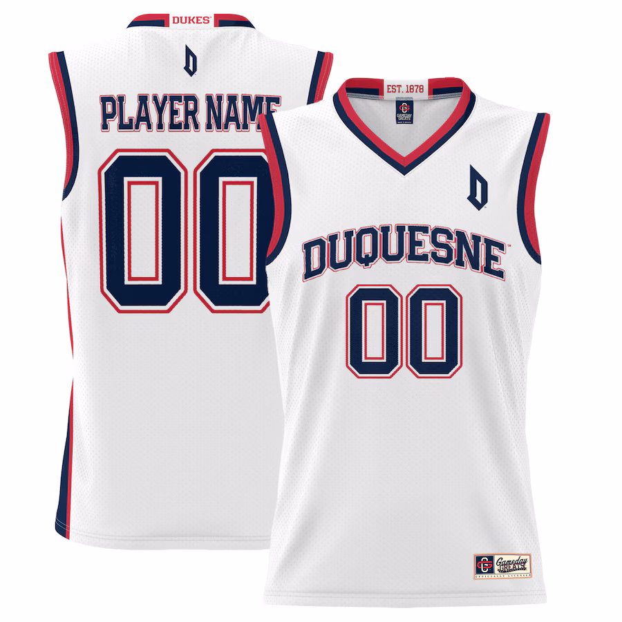 Duquesne Dukes GameDay Greats  Lightweight NIL Pick-A-Player Basketball Jersey - White