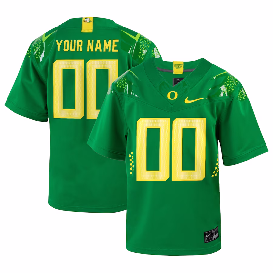 Oregon Ducks Nike Youth  Custom Football Game Jersey �?Green