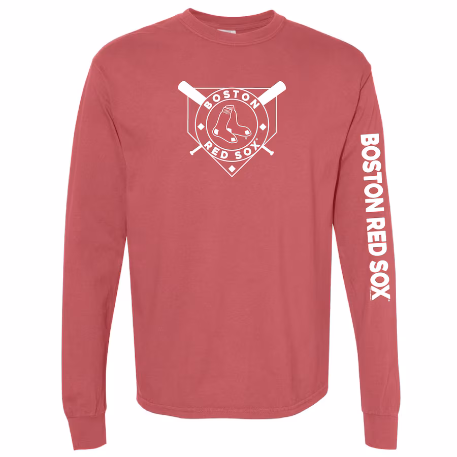 Women's Boston Red Sox Soft as a Grape Red Pigment Dye Long Sleeve T-Shirt