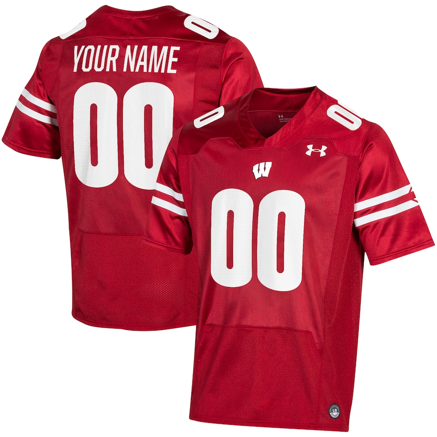Men's Under Armour Red Wisconsin Badgers Custom Jersey