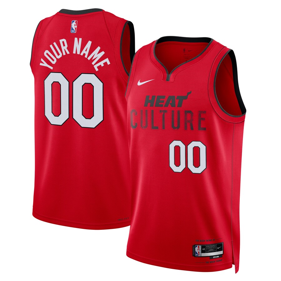 Unisex Miami Heat Nike Red 2024/25 Custom Swingman Jersey - City Edition