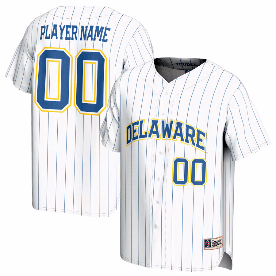 Delaware Fightin' Blue Hens GameDay Greats Youth NIL Pick-A-Player Baseball Lightweight Jersey - White