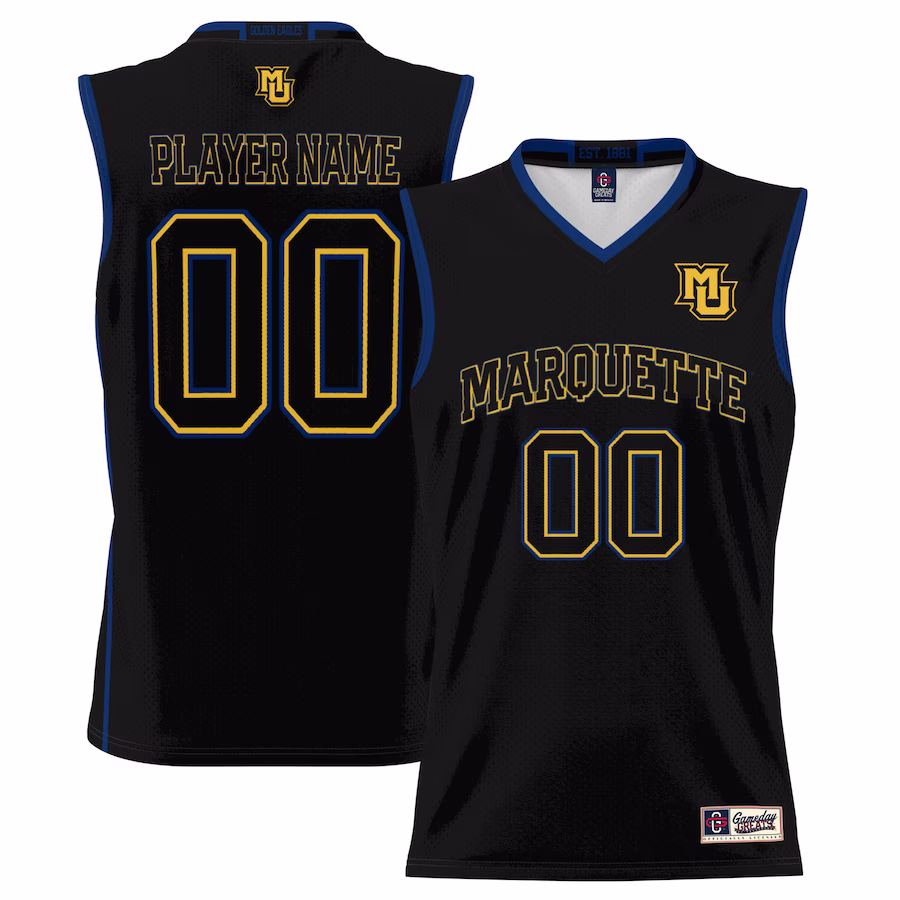 Marquette Golden Eagles GameDay Greats Men's NIL Pick-A-Player Lightweight Basketball Jersey - Black