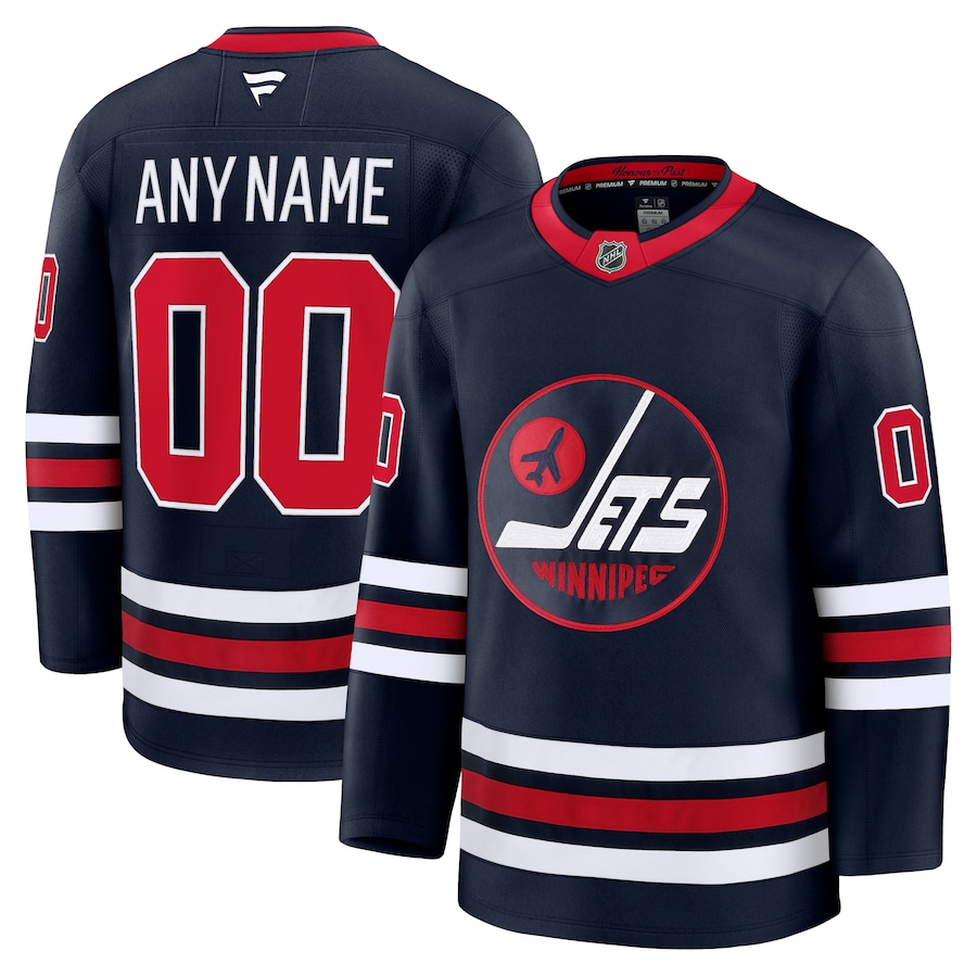 Men's Winnipeg Jets Fanatics Navy Alternate Premium Custom Jersey