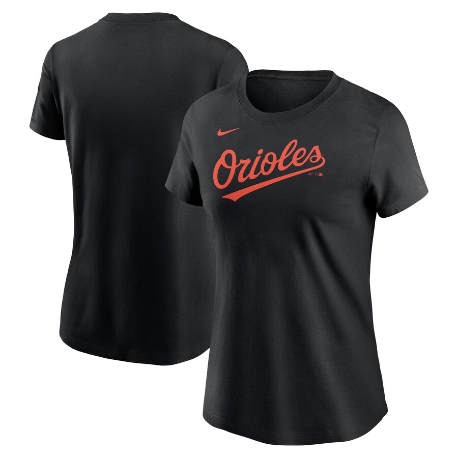 Women's Baltimore Orioles Nike Black Fuse Wordmark T-Shirt