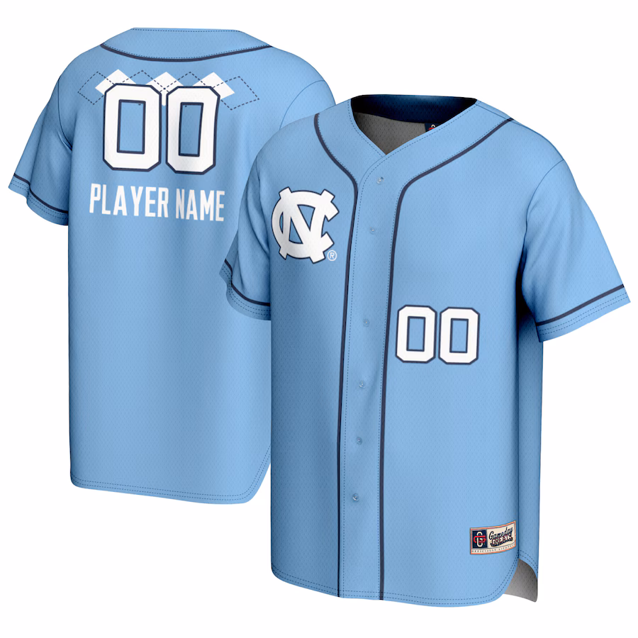 North Carolina Tar Heels GameDay Greats Youth NIL Pick-A-Player Lightweight Softball Jersey - Carolina Blue