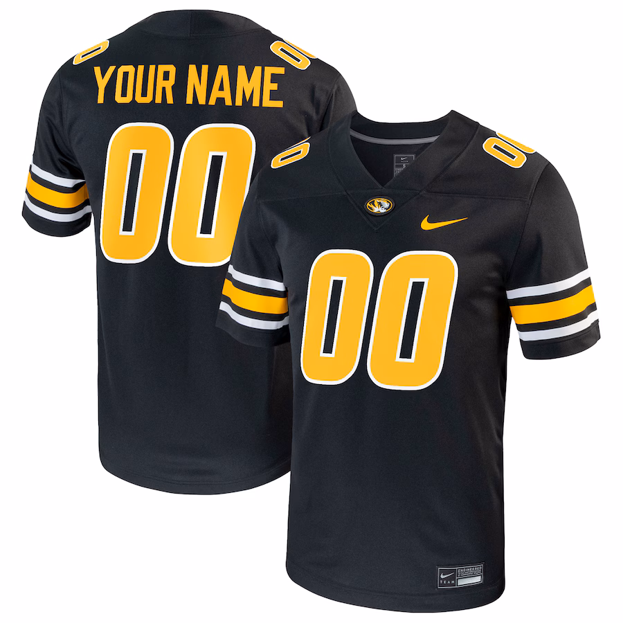 Men's Nike Black Missouri Tigers Football Custom Game Jersey