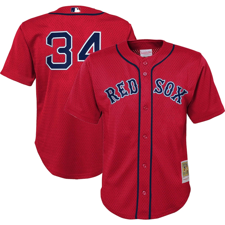 Preschool Boston Red Sox David Ortiz Mitchell & Ness Red Cooperstown Collection Mesh Batting Practice Jersey