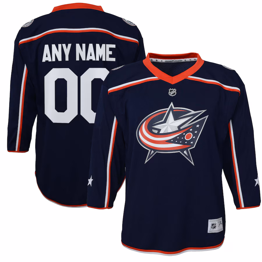 Youth Columbus Blue Jackets Navy Home Replica Custom Jersey