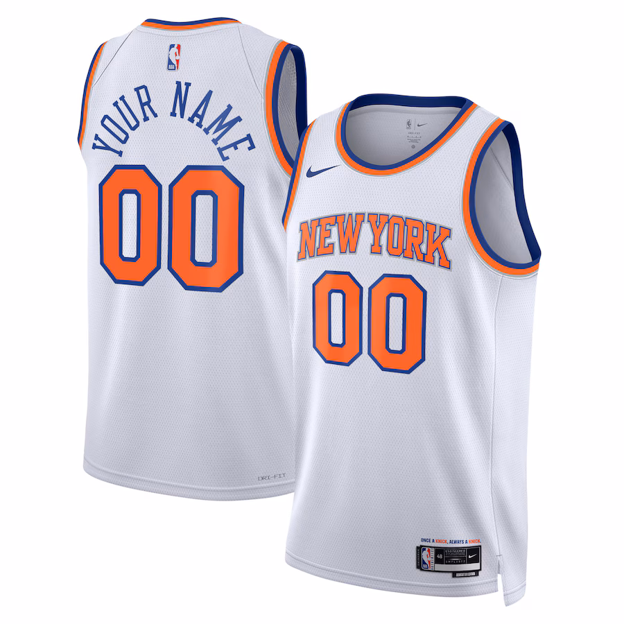 Unisex New York Knicks Nike White Swingman Custom Jersey - Association Edition